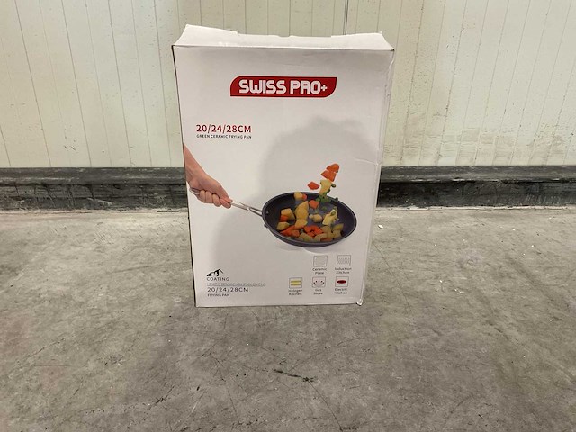 Swiss pro+ green ceramic frying pan keukengerei - afbeelding 1 van  5
