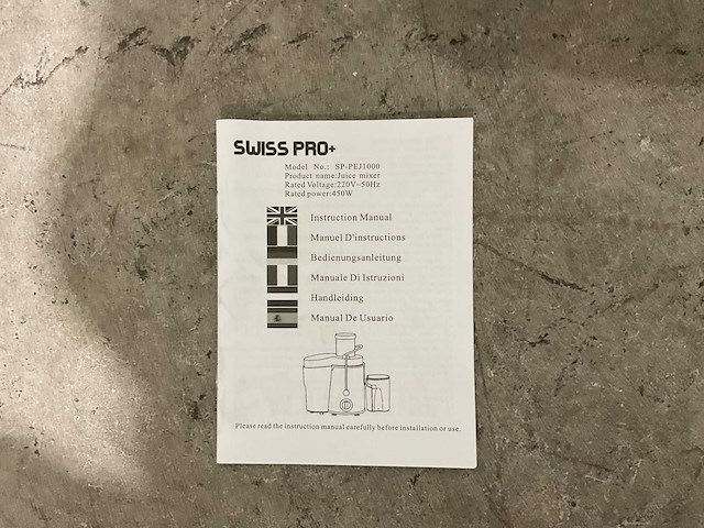 Swiss pro+ juice extractor sp-pej1000 keukenmachine - afbeelding 6 van  6