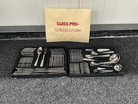 Swiss pro+ koffer 72 pcs keuken bestek set - afbeelding 2 van  7