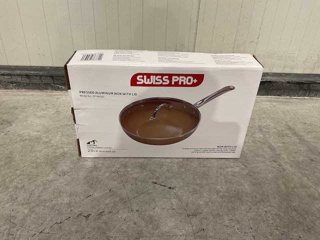 Swiss pro+ pressed aluminum wok with lid keukengerei - afbeelding 1 van  5