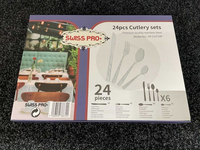 Swiss pro+ sp-cut24 24 pcs keuken bestek set - afbeelding 3 van  6