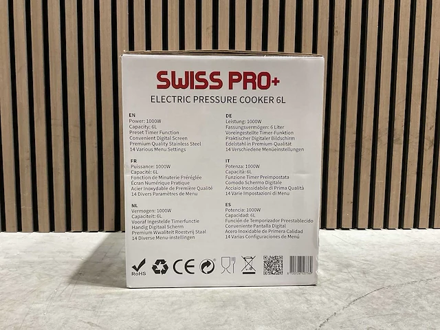 Swiss pro+ sp-pc.5le electric pressure cooker 6l - afbeelding 3 van  16