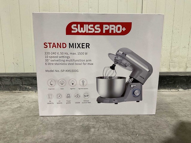 Swiss pro+ stand mixer sp-km1500g keukenmachines & mixers - afbeelding 2 van  5