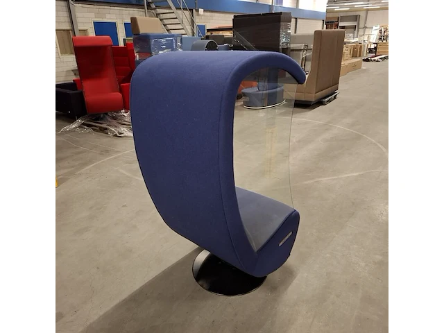 Swivel loungestoel, evavaara design, blauw - afbeelding 3 van  7