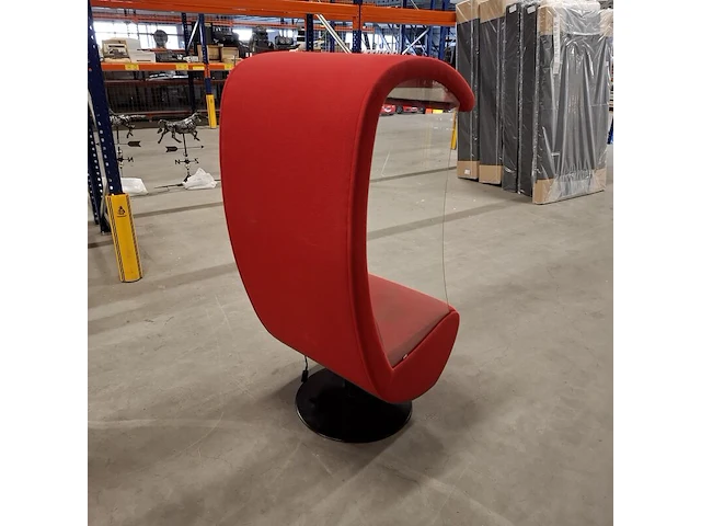 Swivel loungestoel, evavaara design, rood - afbeelding 3 van  9