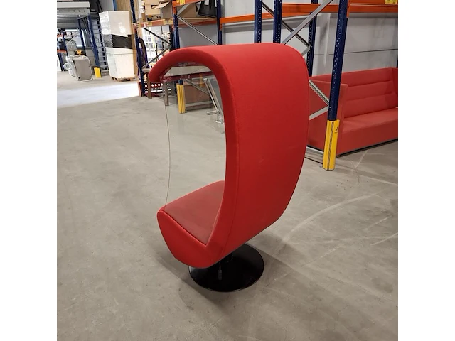 Swivel loungestoel, evavaara design, rood - afbeelding 4 van  9