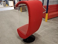 Swivel loungestoel, evavaara design, rood - afbeelding 4 van  9