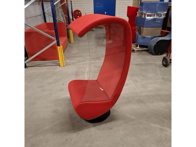 Swivel loungestoel, evavaara design, rood - afbeelding 5 van  9