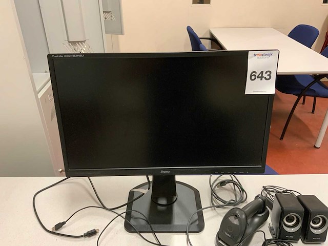 Symbol, iiyama prolite xb2483hsu monitor, handscanner en accesoires - afbeelding 2 van  6