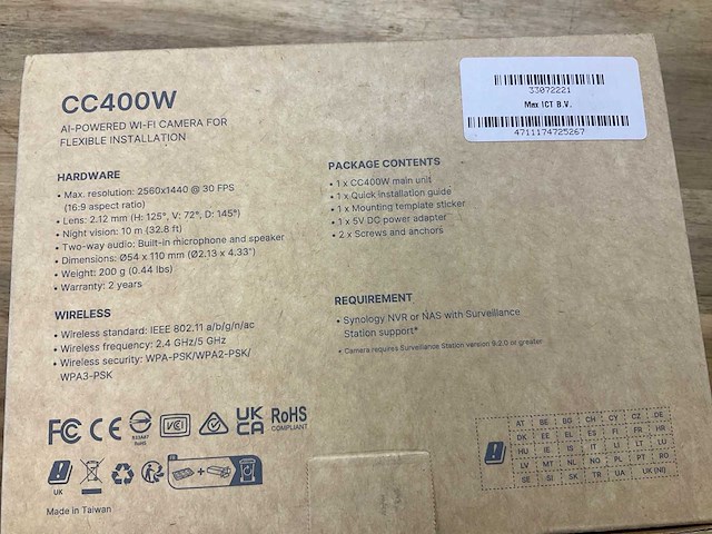 Synology cc400w wifi camera - afbeelding 2 van  2
