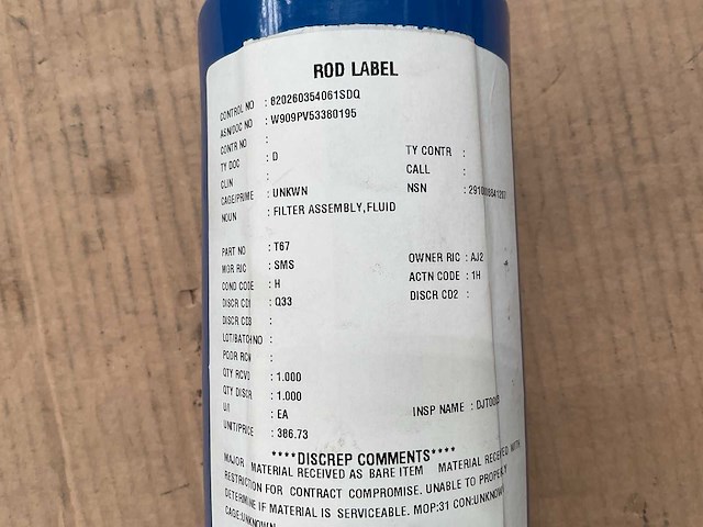 T-67 fluid filter assembly - afbeelding 3 van  3