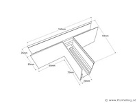 T-connector voor opbouwmagnetische rails 20 mm - horizontaal (x4) - afbeelding 4 van  4