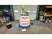 Taart "happy birthday" opblaasbaar - afbeelding 2 van  3