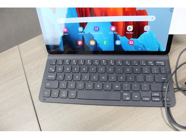 Tablet samsung galaxy tab s7 sm-t875 met cover keyboard slim en pencil. 128 gb. simkaartfunctie. met lader - afbeelding 3 van  5