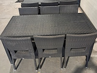 Tafel en stoelen set, kaja , satelliet, zwart - afbeelding 5 van  11