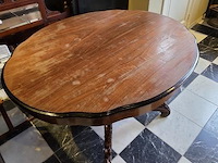 Tafel, mahoniehouten/notenhouten ovale spinnenkoptafel, antiek - afbeelding 1 van  3