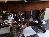 Tafel, mahoniehouten/notenhouten ovale spinnenkoptafel, antiek - afbeelding 2 van  3
