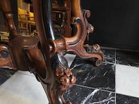 Tafel, mahoniehouten/notenhouten ovale spinnenkoptafel, antiek - afbeelding 3 van  3
