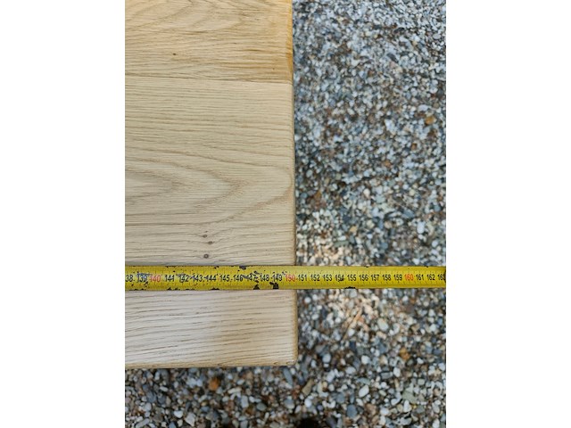 Tafel massief eiken met kruispoot - afbeelding 5 van  6
