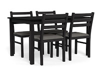 Tafel met 4 stoelen, zwart, 2024 - afbeelding 1 van  6