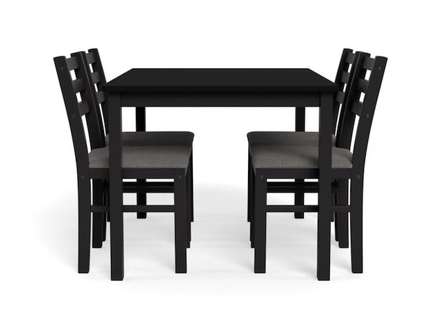 Tafel met 4 stoelen, zwart, 2024 - afbeelding 2 van  6