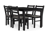 Tafel met 4 stoelen, zwart, 2024 - afbeelding 3 van  6