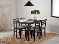 Tafel met 4 stoelen, zwart, 2024 - afbeelding 5 van  6