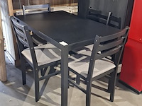 Tafel met 4 stoelen, zwart, 2024 - afbeelding 6 van  6