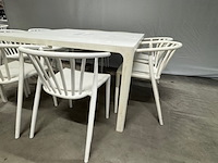 Tafel met 8 stoelen, wit - afbeelding 3 van  5