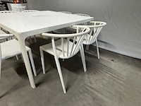 Tafel met 8 stoelen, wit - afbeelding 4 van  5