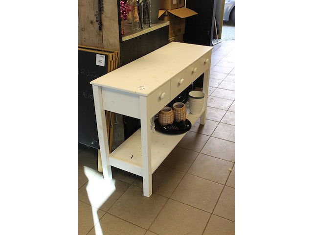 Tafel met drie laden. afmeting 120 x 40 x 78 cm. - afbeelding 2 van  2