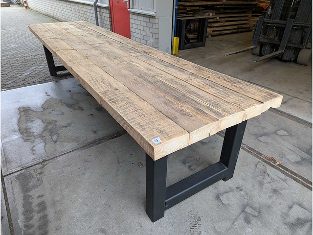 Tafel van gerecycled hout 400 x 100 cm - afbeelding 1 van  3