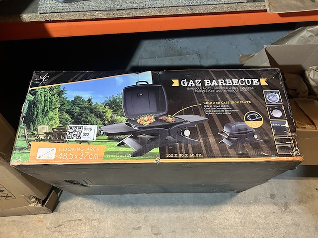 Tafelbarbecue op gas 102x40x50 cm, absolu chic - afbeelding 1 van  3