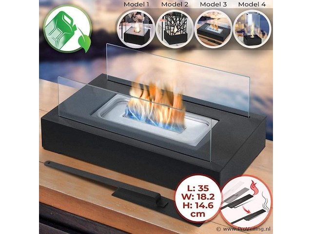 Tafelhaard - binnen/buiten - open haard - decoratievuur - rvs - inclusief vlamdover - afbeelding 14 van  15
