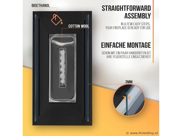 Tafelhaard - binnen/buiten - open haard - decoratievuur - rvs - inclusief vlamdover - afbeelding 5 van  15