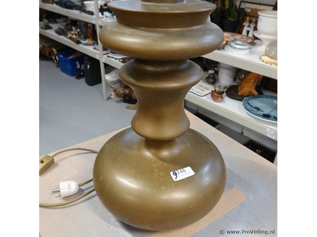 Tafellamp op zware bronzen/messing voet - afbeelding 3 van  5