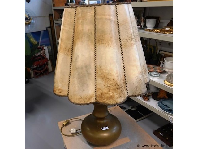 Tafellamp op zware bronzen/messing voet - afbeelding 5 van  5