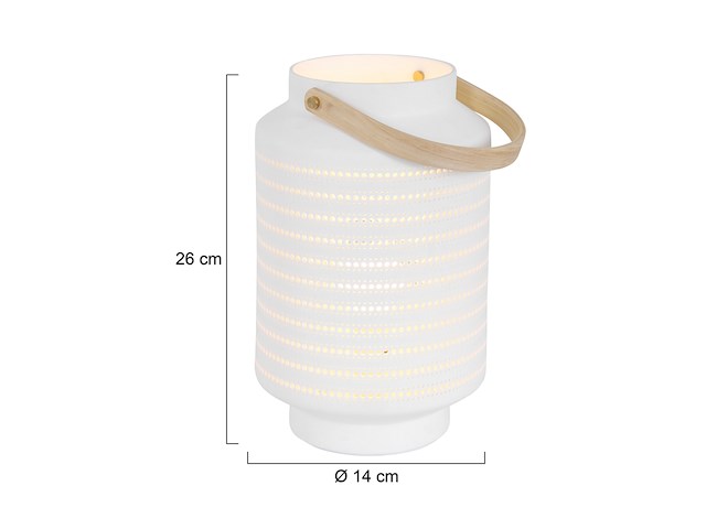 Tafellamp porcelain anne light, 3058w, wit, licht bruin, bouwjaar 2025, nieuw in doos - afbeelding 1 van  7