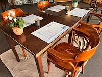 Tafels met 4 leunstoelen, bruin - afbeelding 3 van  6