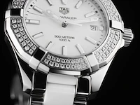 Tag heuer aquaracer ceramic duikhorloge met diamanten lunette - afbeelding 5 van  8