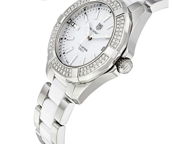 Tag heuer aquaracer ceramic duikhorloge met diamanten lunette - afbeelding 8 van  8