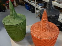 Tajine-vorm handgemaakte senegalese rieten opbergmanden - afbeelding 2 van  5