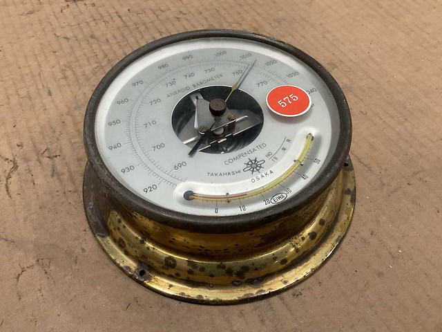 Takahashi aneroid vintage marine barometer - afbeelding 3 van  4