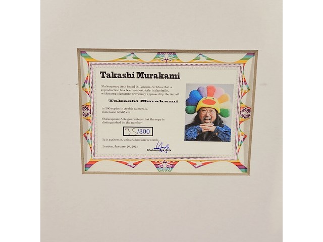 Takashi murakami lithograaf ''confused arhat'' - limited edition 35/300 - afbeelding 8 van  8