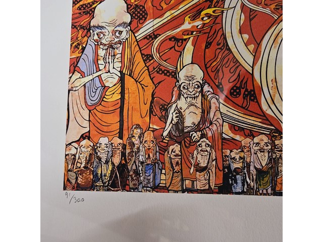 Takashi murakami lithograaf ''the 500 arhats'' - limited edition 91/300 - afbeelding 4 van  7