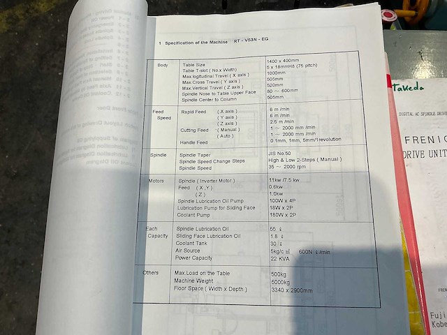 Takeda - vs3n-eg, 1000x505x520mm - cnc milling machine - 1998 - afbeelding 3 van  11