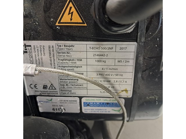 Takel ketting, transprotect, t-echo 500/2nf, 2017 - afbeelding 10 van  11