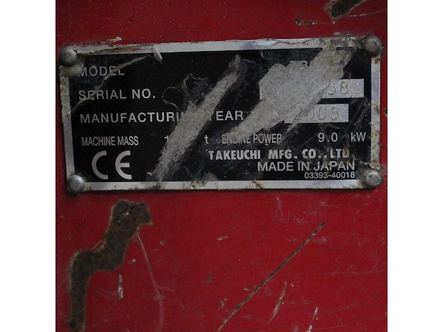 Takeuchi - 2008 - tb108 - minigraafmachine - afbeelding 13 van  20