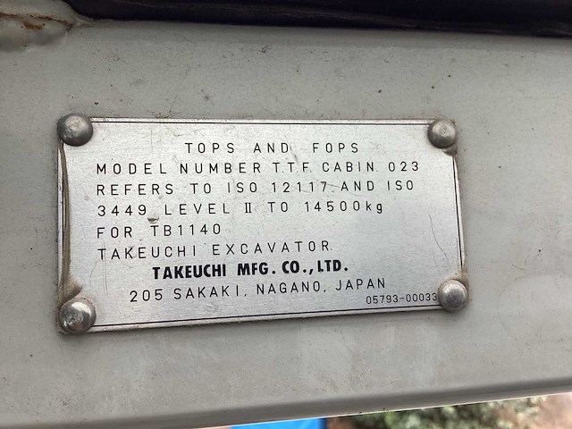Takeuchi tb1140 midigraafmachine - afbeelding 13 van  28