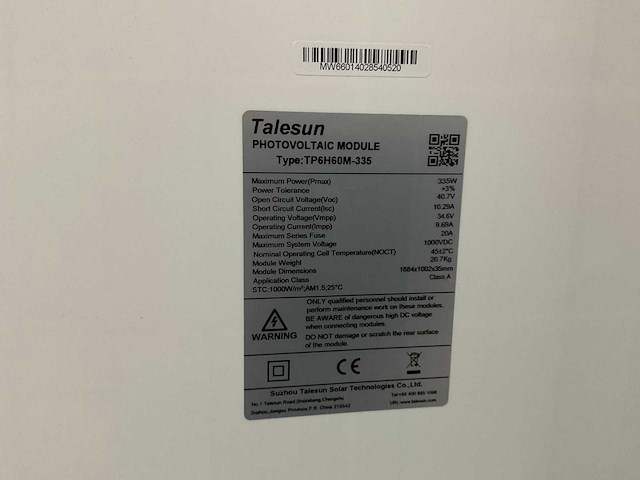 Talesun tp6h60m-335 zonnepaneel (3x) - afbeelding 3 van  3